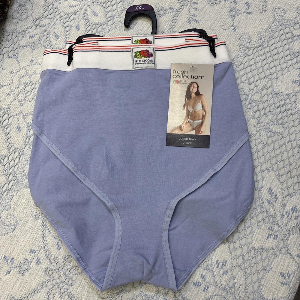 Fruit of the Loom 2-Pair Womens Bikini Underwear Panties Cotton Blend 2XL
